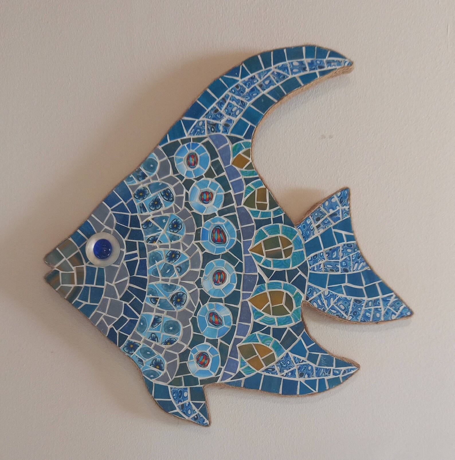 Mosaic Fish Handcrafted Wall Art Mosaic Art Fimo Tiles | Etsy