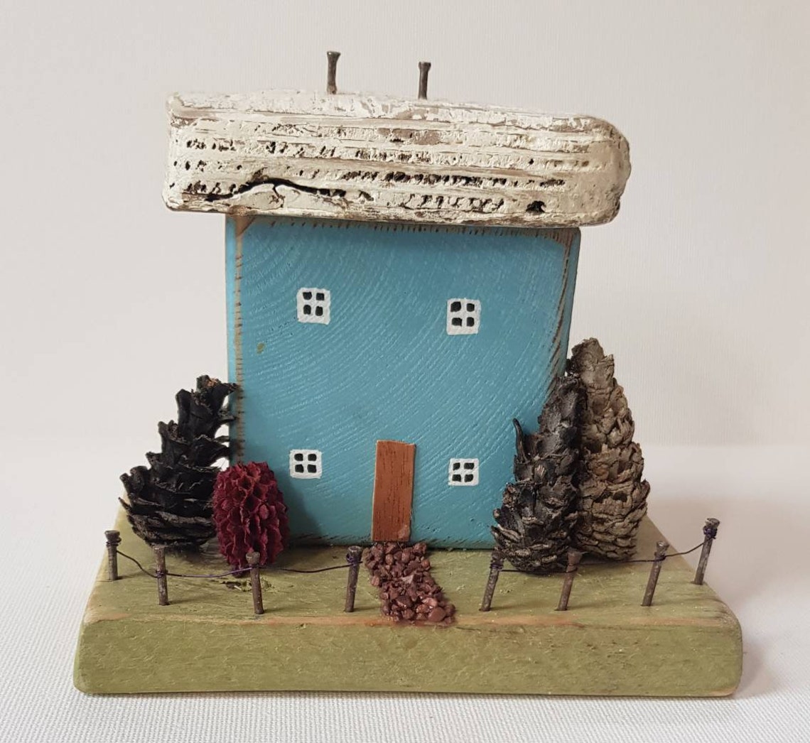 Driftwood Cottage Driftwood Art Driftwood House Handmade Etsy