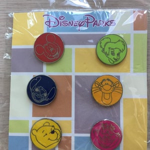DISNEY PINS Mickey Tink Pooh Tigger Stitch Cheshire  Etchings - 6 Pins as shown