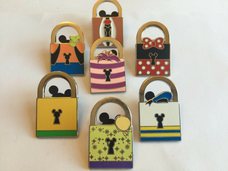 DISNEY PINS LOCKS Minnie Donald Goofy Cheshire Cat Dale Etsy