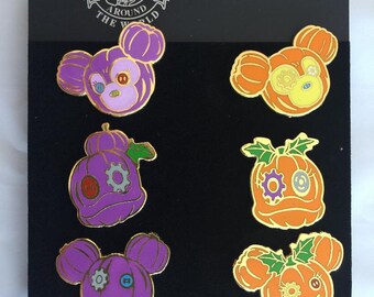 DISNEY PINS HALLOWEEN Mickey & Friends Jack-O-Lantern Pumpkins - 6 Pins