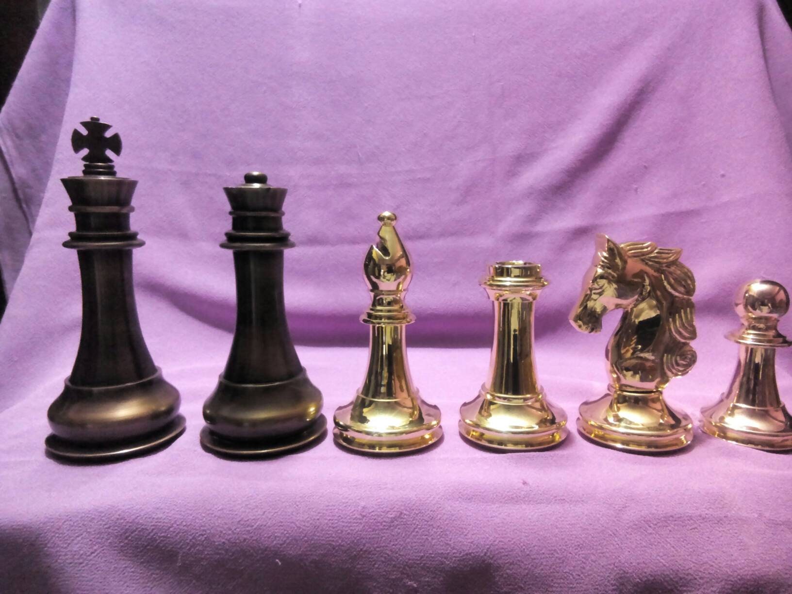 6 inch king Brass Metal chess set Etsy
