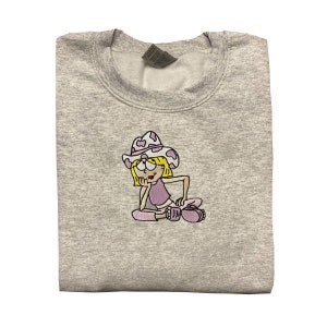 Lizzie McGuire - Sweat-shirt ras du cou avec broderie cow-girl à motif dessin animé | An 2000 | Tendance