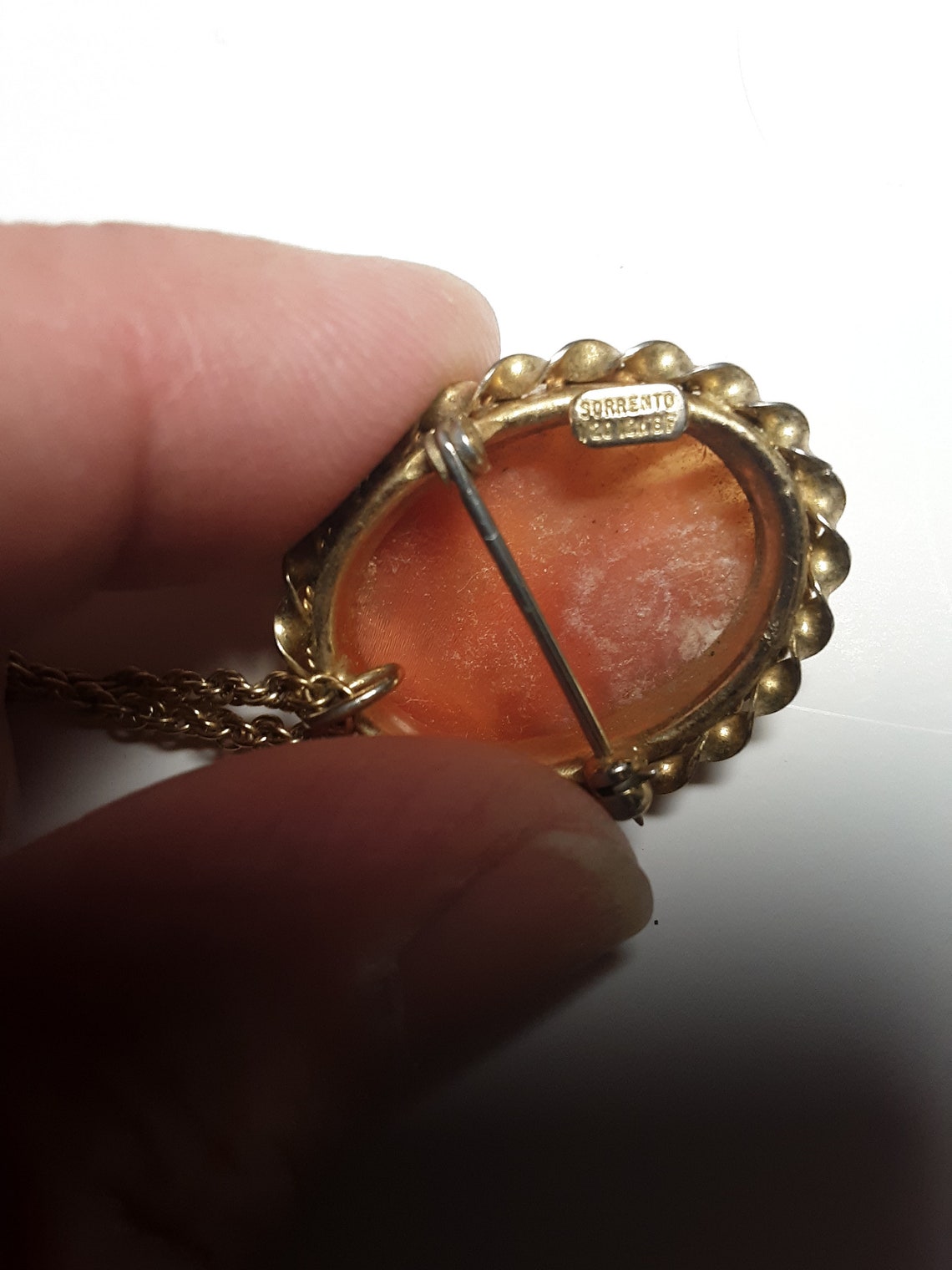 Sorrento Cameo Necklace Pendant brooch Three Ladies 1 20 12k Etsy