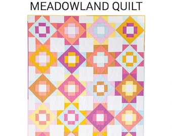 Meadowland Quilt Pattern from Then Came June*Meadowland Quilt *Geometric Quilt*Beginner Quilt Pattern*Throw Quilt Pattern*Bed Quilt*FQ Quilt
