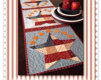 Patchwork Patriotic Table Runner Pattern by Shabby Fabrics