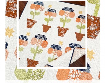 Autumn Blooms Quilt Pattern by The Pattern Basket*Fall Quilt*Autumn Flower Quilt*Halloween Quilt Pattern*Fall Quilt*Autumn Blooms Pattern