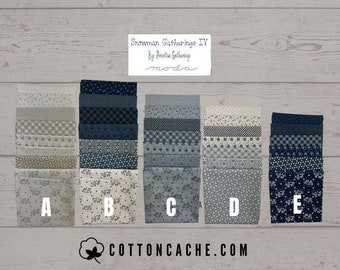Moda Snowman Gatherings IV Fat Quarter Bundles (CC 49250) Snowman Gatherings IV Bundle*Snowman Gatherings*Winter Blue Fabric*Snowman Precuts