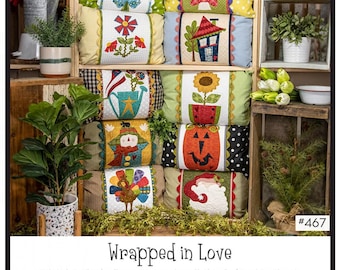 Wrapped with Love Pattern from Whole Country Caboodle*Decorative Pillow Covers*Applique Pillow Patterns*Whole Country Caboodle*Pillows
