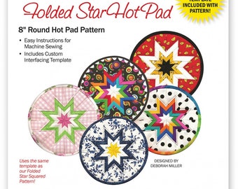Rounded Folded Star Hot Pad Pattern by PlumEasy Patterns