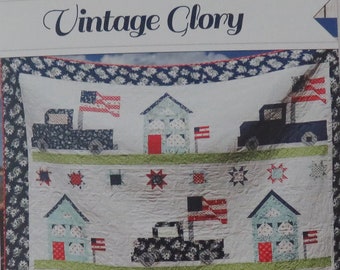 Vintage Glory Quilt Pattern*Vintage Truck Quilt Pattern*Truck Quilt Pattern*Patriotic Quilt Pattern*Fourth of July Quilt*Summer Quilt*Truck*