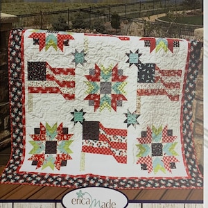 Freedom Quilt Pattern*Flag Quilt Pattern*Patriotic Quilt Pattern*Flag Quilt*Fireworks Quilt*Red White and Blue Quilt*Independence Day Quilt*