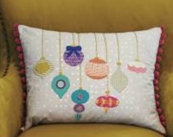 Shiny Bright Christmas Cushion Pattern by Jen Kingwell Designs