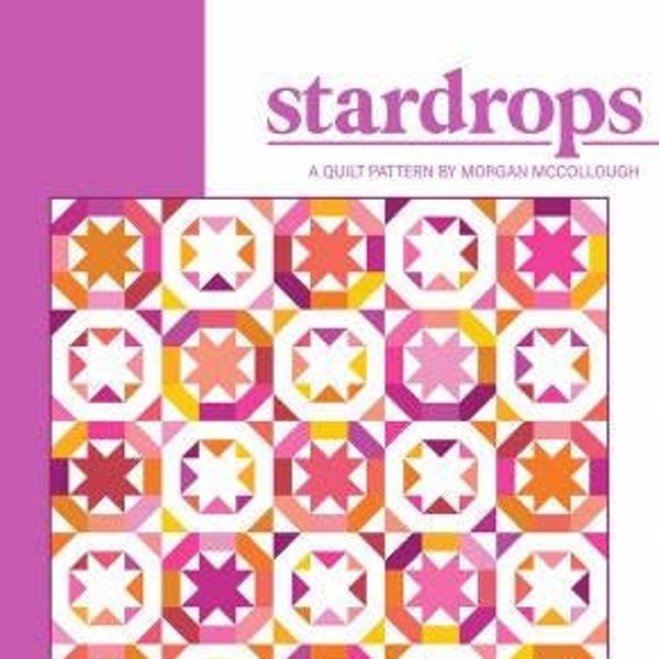 Stardrops Quilt Pattern by Modernly Morgan*Stardrops Quilt*Star Quilt*Scrap Quilt Pattern*Throw Quilt Pattern*Stardrops*