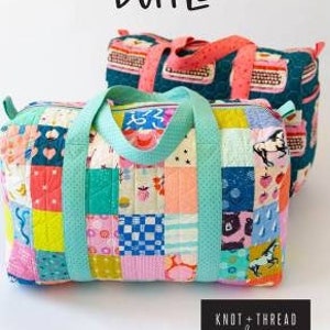 Patchwork Duffle Pattern by Knot & Thread Designs*Quilted Duffle Bag*Duffle Bag Pattern*Scrappy Duffle Bag Pattern*Giant Duffle Bag Pattern