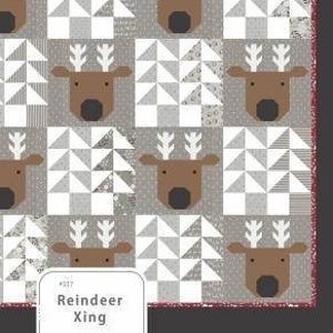 Reindeer Xing Quilt Pattern by Lella Boutique*Christmas Quilt*Holiday Quilt Pattern*Christmas Quilt*Dashing Pattern*Reindeer Xing Quilt*