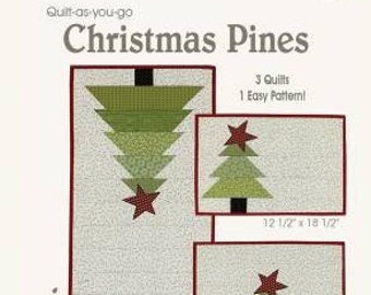 Christmas Pines Table Runner, Placemats, Mini Quilt Pattern By Suzn Quilts