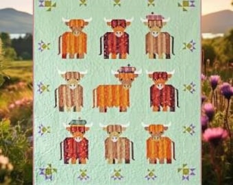 Mini Coos A Highland Cow Quilt Pattern from Art East Quilting CO*Highland Cow Pattern*Highland Cows*Cow Quilt*Cow Pattern*Cow Quilt Pattern*