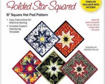Square Folded Star Hot Pad Pattern by PlumEasy Patterns