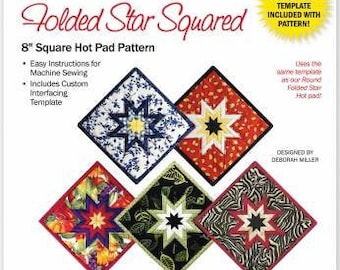 Square Folded Star Hot Pad Pattern by PlumEasy Patterns