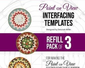 Point of View Folded Star Table Topper Interfacing Templates 3pk by PlumEasy Patterns