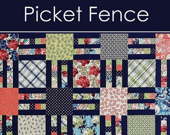 Picket Fence Quilt Pattern*Layer Cake Quilt*FQ Quilt*Baby Quilt Pattern*Throw Quilt Pattern*Queen Quilt Pattern*Picket Fence*Busy Hands*