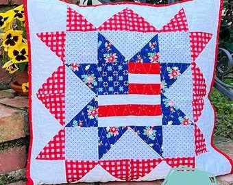 Flag Star Pillow Pattern by The Tipsy Needle