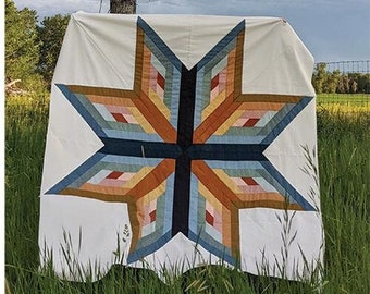 Cabin Star Quilt Pattern by Plains and Pine