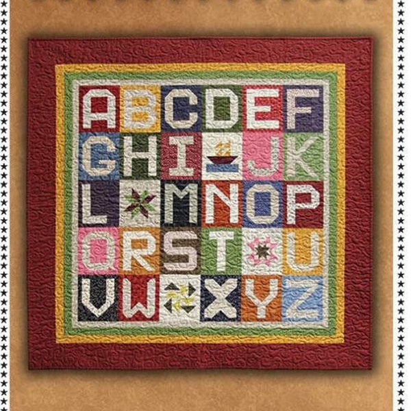 Mini Alphabet Quilt Pattern by Primitive Gatherings*Letters to Santa Sew Along*Mini Alphabet Quilt*Mini Quilt Pattern*Mini Alphabet Pattern*