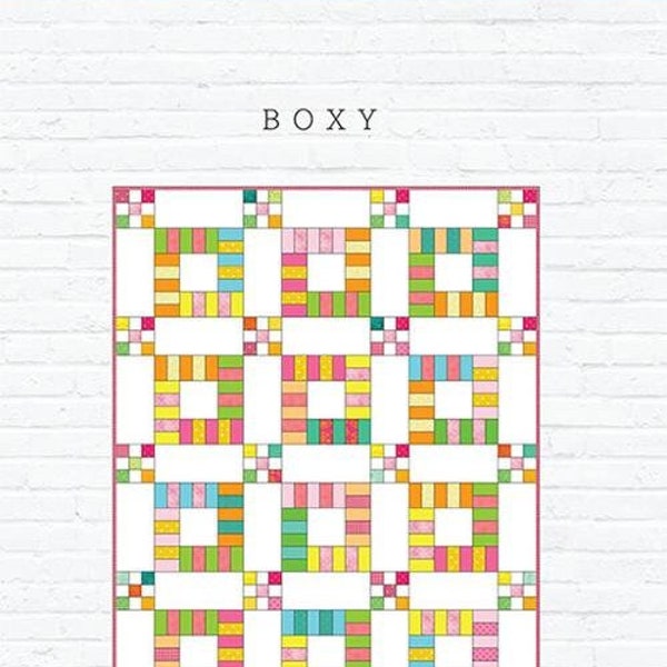 Boxy Quilt Pattern by Gigis Thimble*Rainbow Quilt*Modern Quilt*Baby Quilt*Twin Quilt*Lap Quilt*Rainbow Pattern*Intermediate*