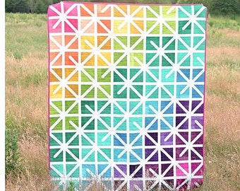 The Zola Quilt Pattern*Rainbow Quilt Pattern*Fat Quarter Quilt*Bright Quilt Pattern*Zola Quilt*Kitchen Table Quilting*Rainbow Pattern*Zola*