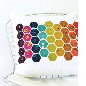 Hexie Pillow Pattern*Pillow Pattern*Hexie Pillow*Hexagon Pillow Pattern*Paper Pieced Pillow*Decorative Pillow Pattern*Throw Pillow*Pillow*