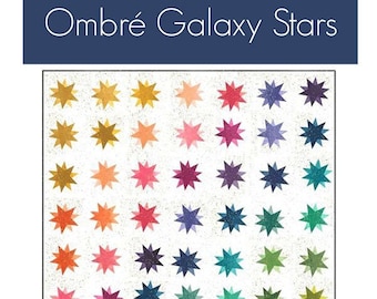 Ombre Galaxy Stars Quilt Pattern by V and Co.