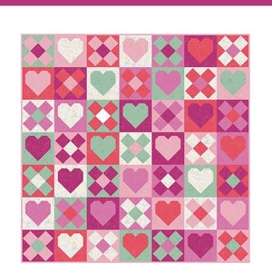Be Mine Quilt Pattern by Pen and Paper Patterns*Be Mine Quilt*Be Mine*Valentine Quilt*Valentine Project*Heart Quilt*Hearts Quilt*Valentine*