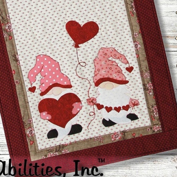 Gnome is Where the Heart Is Table Runner Pattern*Gnome Table Runner*Valentine Gnome*Table Runner Pattern*Gnome Pattern*Sweetheart Gnomes*