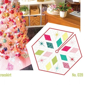 Patrón de falda para árbol de Navidad con diseño de estrella atómica*Edredón de estrella*Edredón con patchwork de papel*Edredón de estrella con patchwork de papel*Estrella atómica*Patrón de falda para árbol de Navidad con diseño de estrella