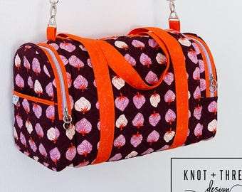 Lucy Duffle Pattern by Knot & Thread Designs*Quilted Duffle Bag*Duffle Bag Pattern*Scrappy Duffle Bag Pattern*Giant Duffle Bag Pattern