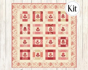 First Bloom Quilt Kit featuring Petals & Polkadots by Bunny Hill Designs for Moda (CCK 100219 AB)
