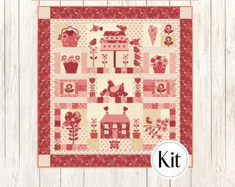 Petals & Polka Dots BOM Quilt Kit featuring Petals Polkadots by Bunny Hill Designs for Moda (CCK 100220)
