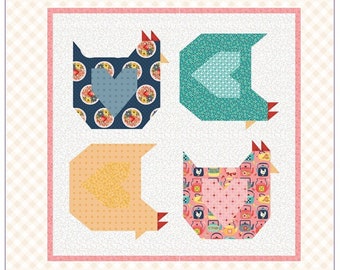 Chicken Love Pillow Pattern from Poppie Cotton