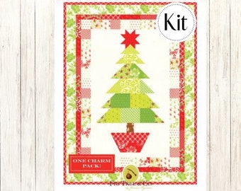 Oh Christmas Tree Quilt Kit Featuring Christmas Stitched by Fig Tree