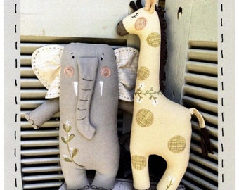 Jungle Friends - Elephant & Giraffe Pattern from Heart to Hand*Stuffed Animal Pattern*Elephant Pattern*Giraffe Pattern*Stuffies*