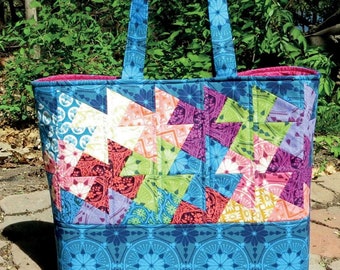 Simply Charming Twister Tote Pattern by Around the Bobbin*Twister Tote*Bag Pattern*Quilted Bag Pattern*Twister Pattern*Pieced Bag Pattern*