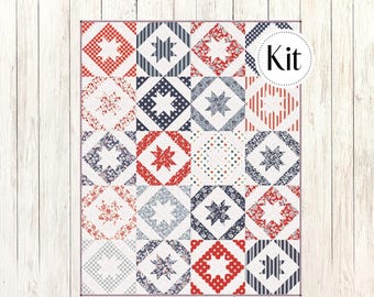 How They Shine Quilt Kit Featuring Freedom Garden (CCK 100184) Patriotic Star Quilt Kit*Star Quilt Kit*Patriotic Quilt*Star Quilt Kit*