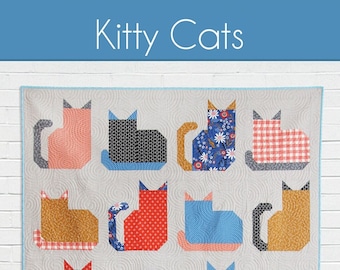 Kitty Cats Quilt Pattern from Cluck Cluck Sew*Cat Quilt*Cat Quilt Pattern*Kitty Quilt*Cat Pattern*Kitty Cats Quilt*Cat Quilts*Kitty