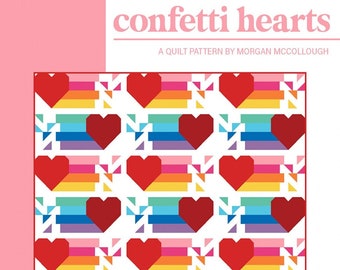 Confetti Hearts Quilt Pattern by Modernly Morgan
