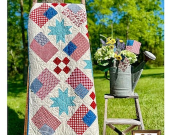 Farmhouse Flags Quilt Pattern by Easy Piecy Quilts LLC