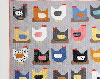 Chickens Quilt Pattern*Chicken Quilt Pattern*Chicken Quilt*Chickens*Cluck Cluck Sew Chickens*Quilted Chickens*Farm Quilt*Chicken Pattern*