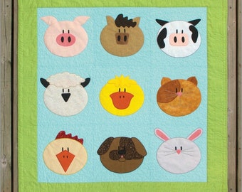 Playing in the Pasture Quilt Pattern*Farm Quilt*Baby Quilt*Farm Animal Quilt*Baby Farm Animals*Applique Baby Quilt*Baby Quilt Pattern*Baby*