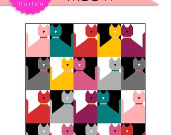 Meow Quilt Pattern from Charisma Horton*Cat Quilt*Cat Quilt Pattern*Kitty Quilt*Cat Pattern*Kitty Cats Quilt*Cat Quilts*Modern Cat Quilt*FPP